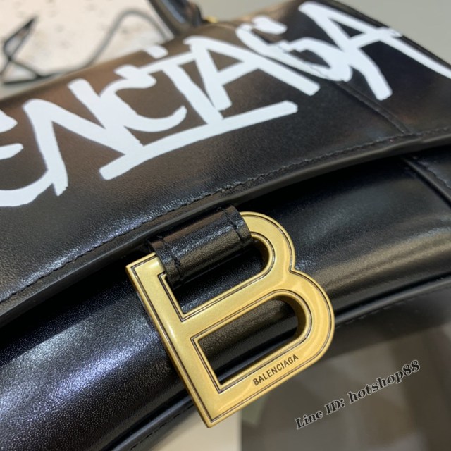 Balenciaga專櫃新款小號手提肩背女包原單沙漏包 巴黎世家鱷魚綠色綠扣沙漏包 fyj1393